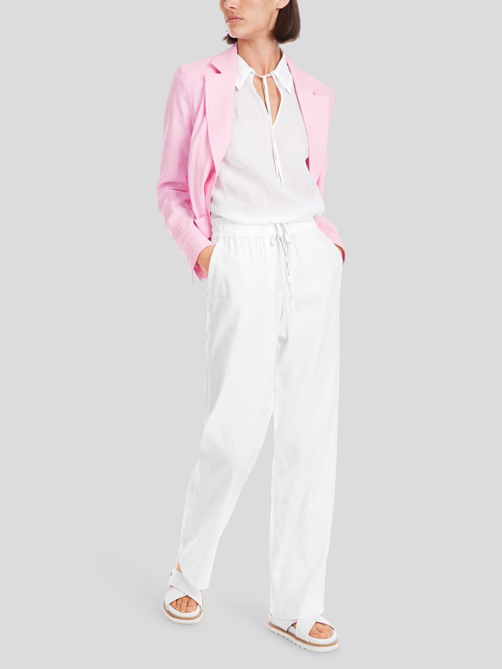 Marc Cain Hose Damen Leinen weiß, 36