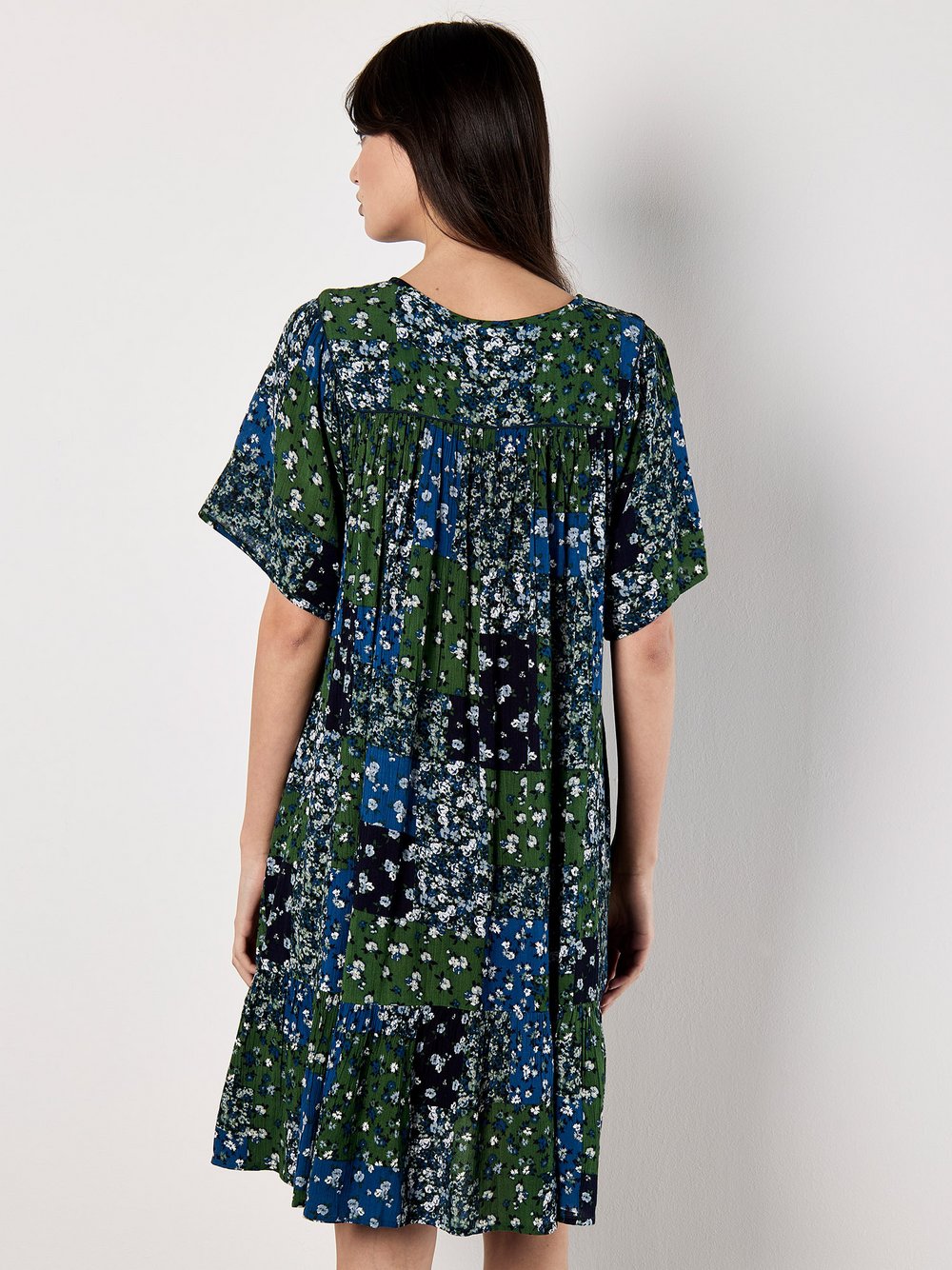 Thumbnail - Apricot Minikleid Damen Viskose blau gemustert, 38