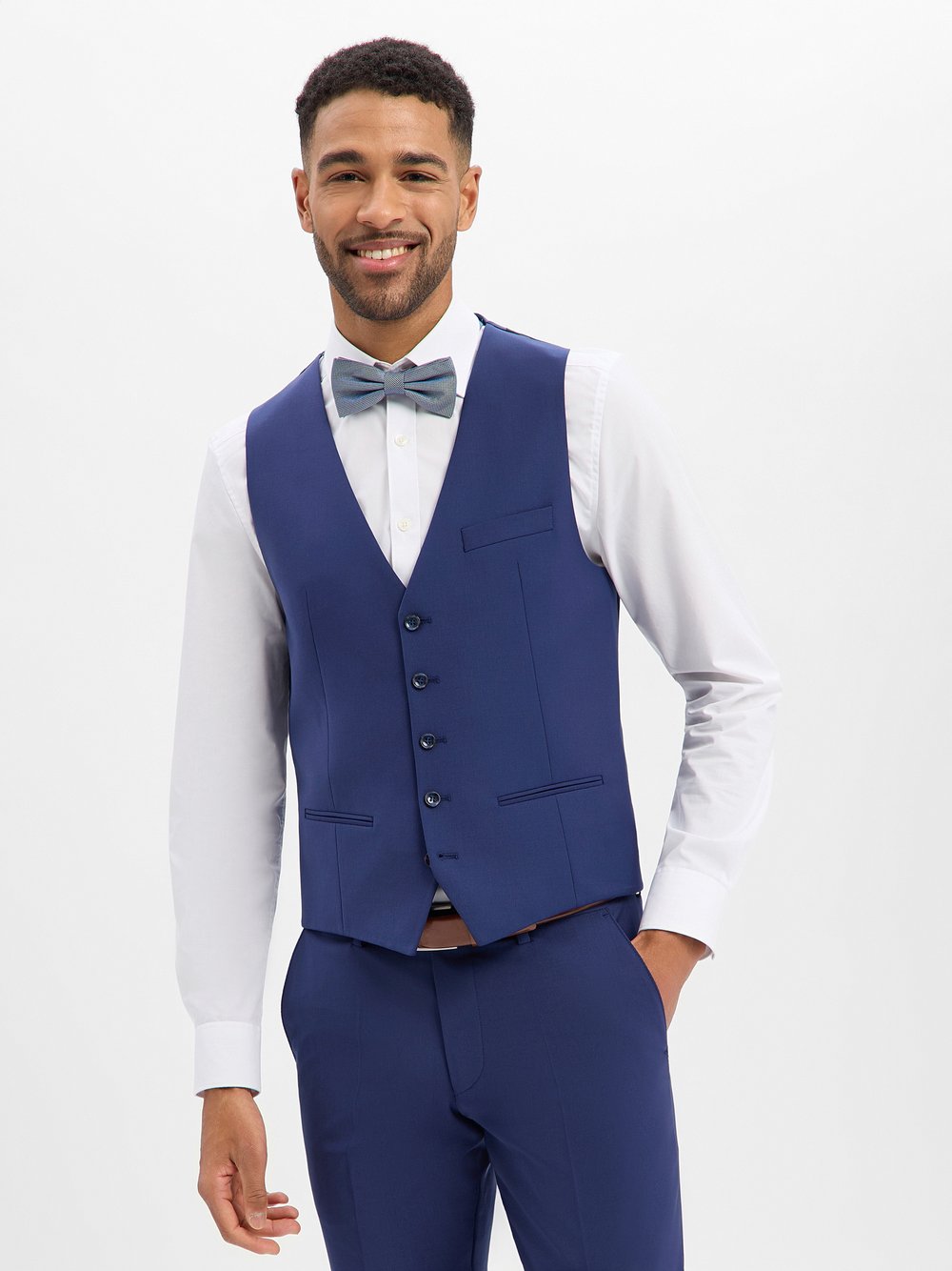 Cinque Baukasten-Anzugweste mit Schurwoll-Anteil Herren Regular Fit blau, 44