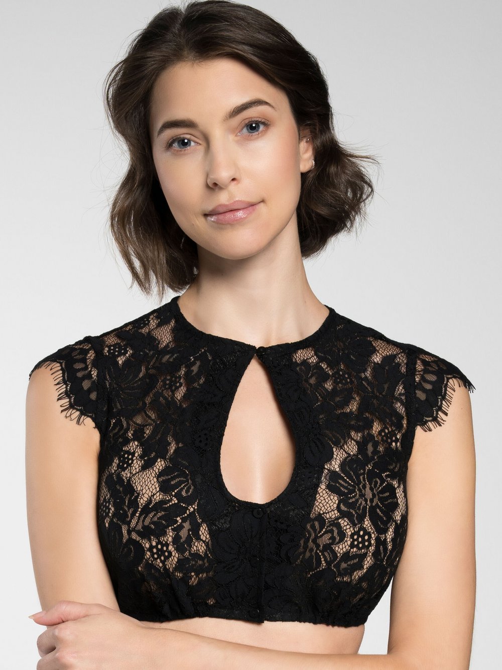 Spieth & Wenksy Dirndlbluse Damen Baumwolle schwarz, 36