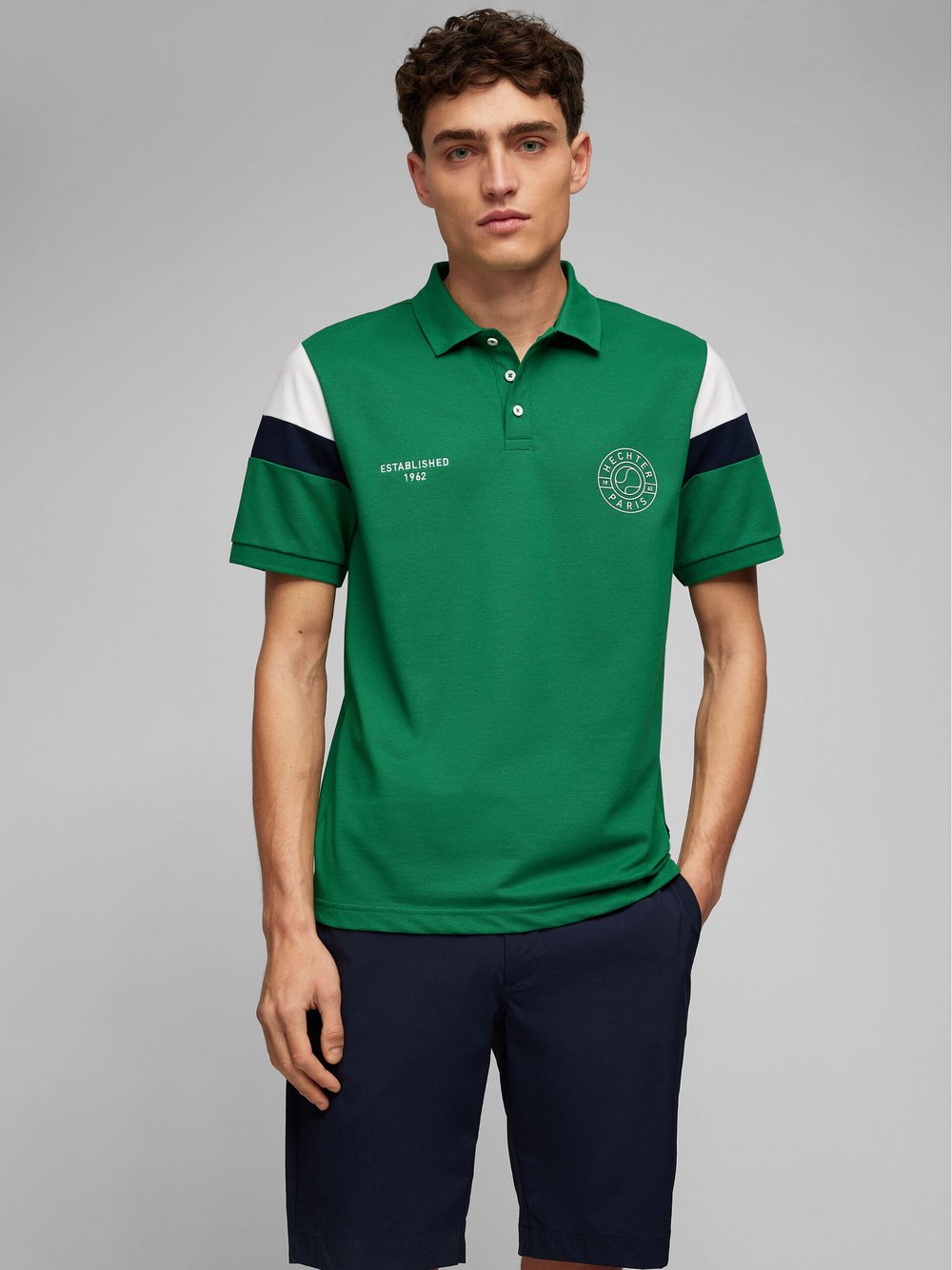 Daniel Hechter Poloshirt Herren Baumwolle grün gemustert, XXL