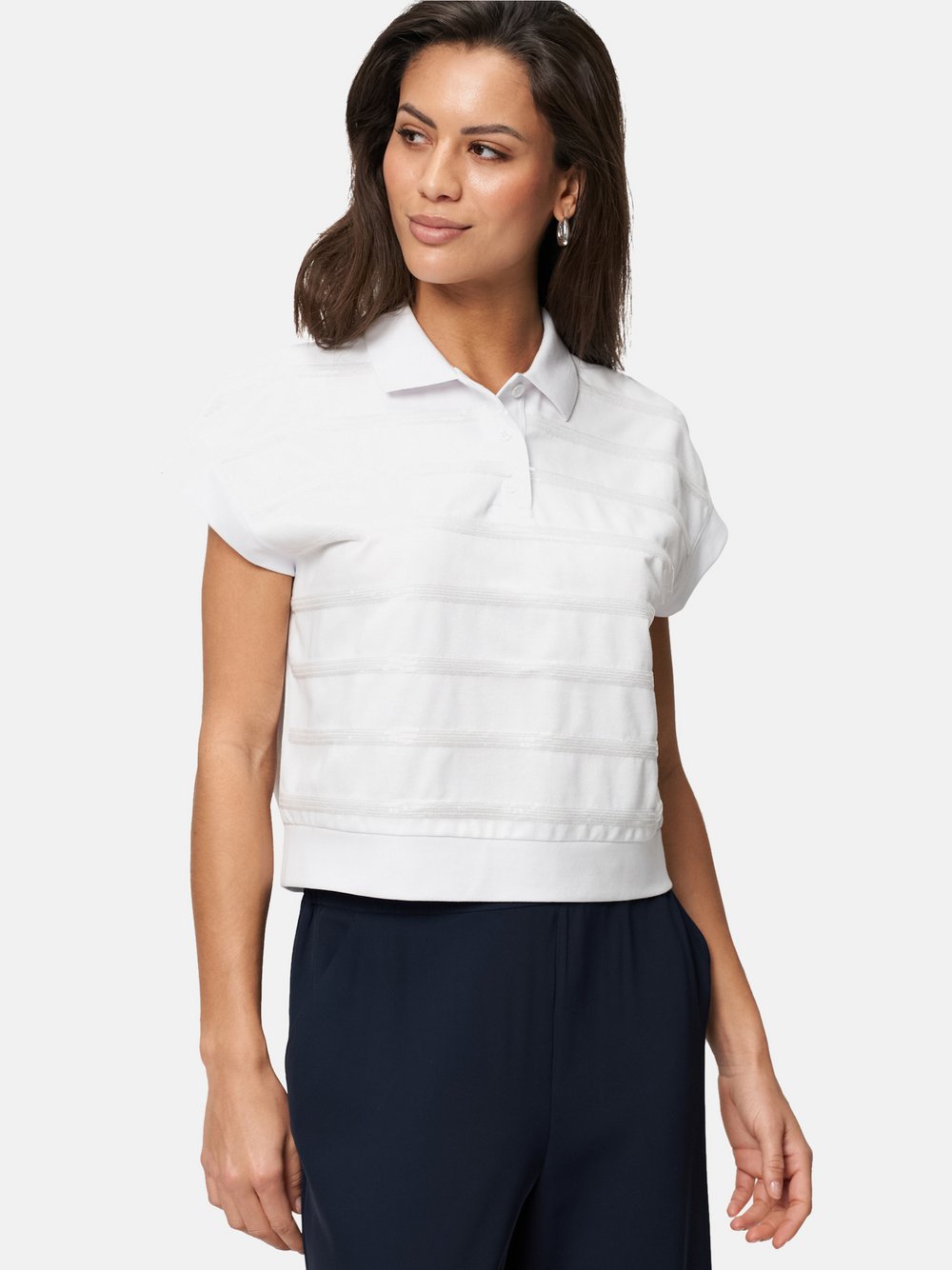 zero Poloshirt Damen Baumwolle weiß, 38