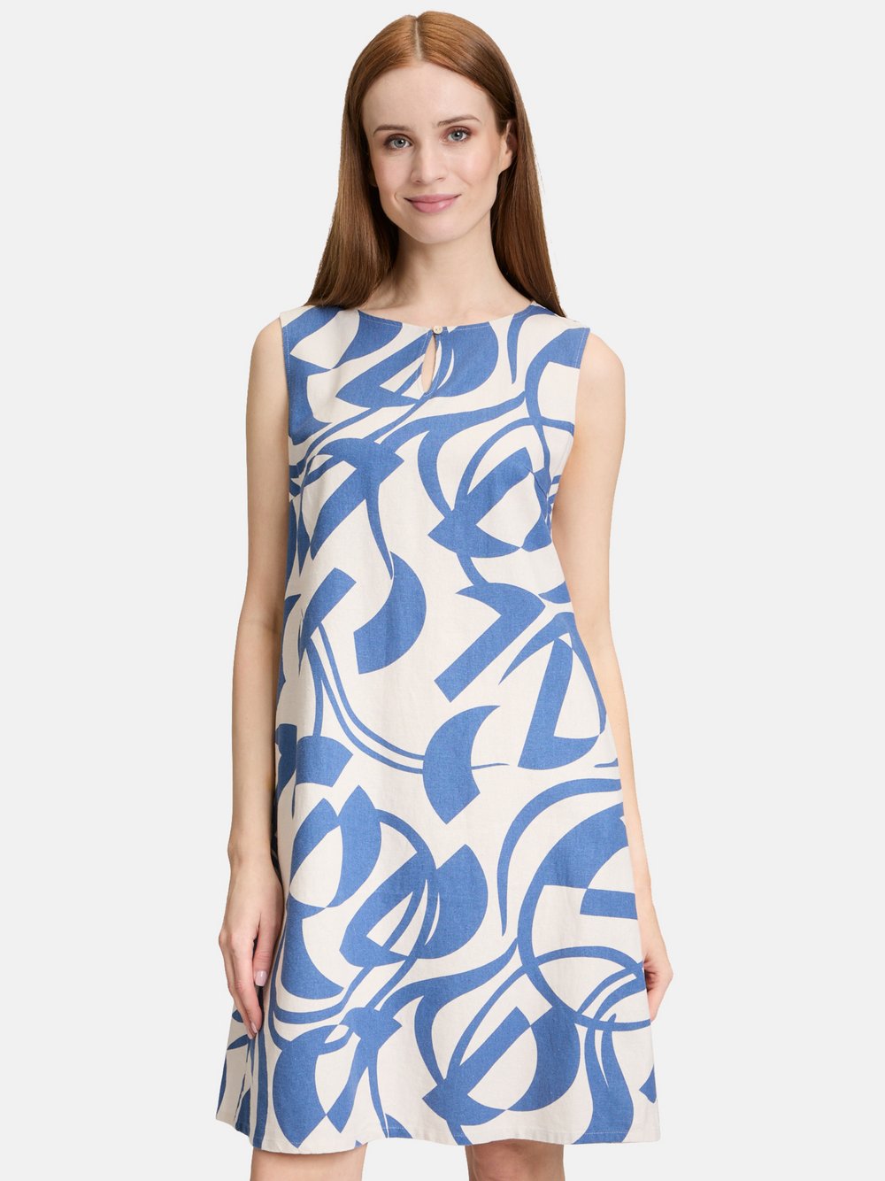Betty Barclay Leinenkleid Damen weiß gemustert, 36