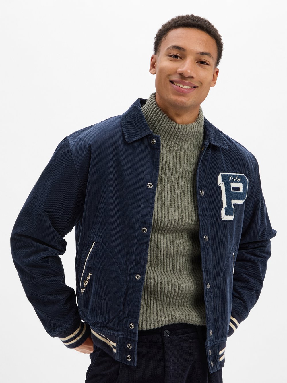Polo Ralph Lauren Collegejacke Herren Baumwolle blau, XXL