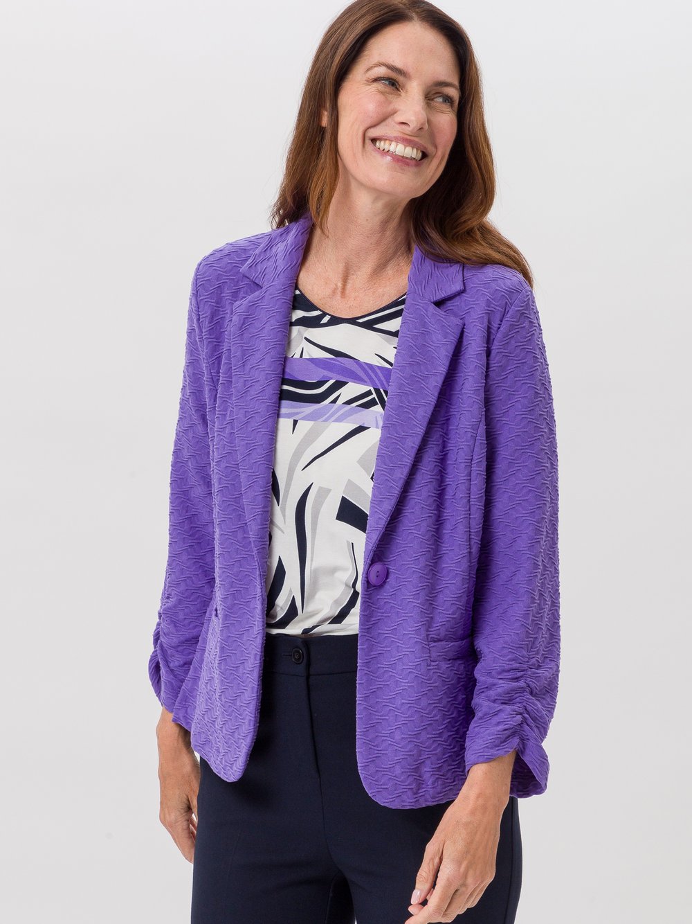 Frank Walder Blazer Damen Viskose lila, 48