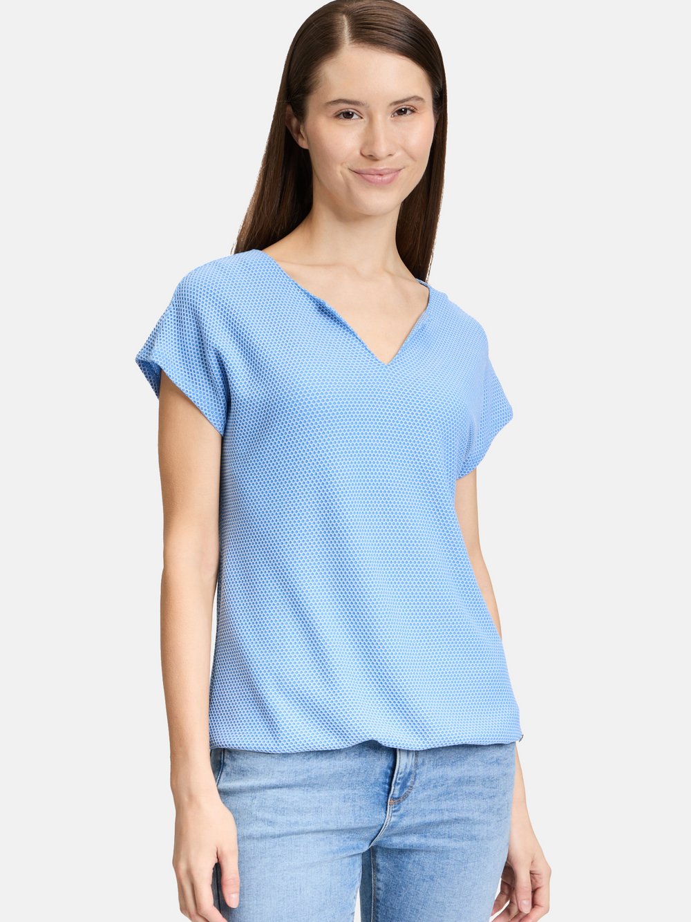 Betty & Co Casual-Shirt Damen Viskose blau gemustert, L