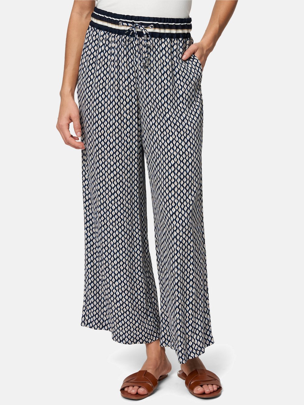 zero Culotte Damen Viskose blau gemustert, 36