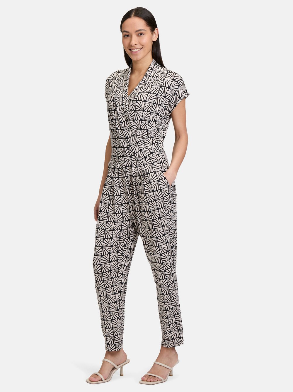 Betty Barclay Jumpsuit Damen Viskose schwarz gemustert, 42