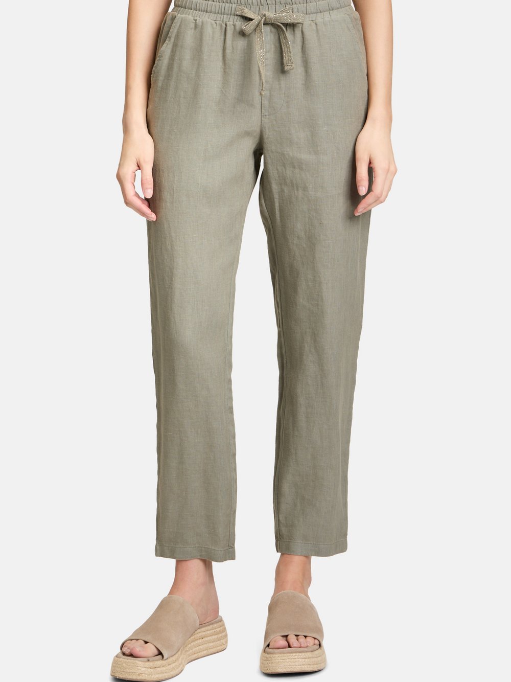Cartoon Leinenhose Damen grün, 40
