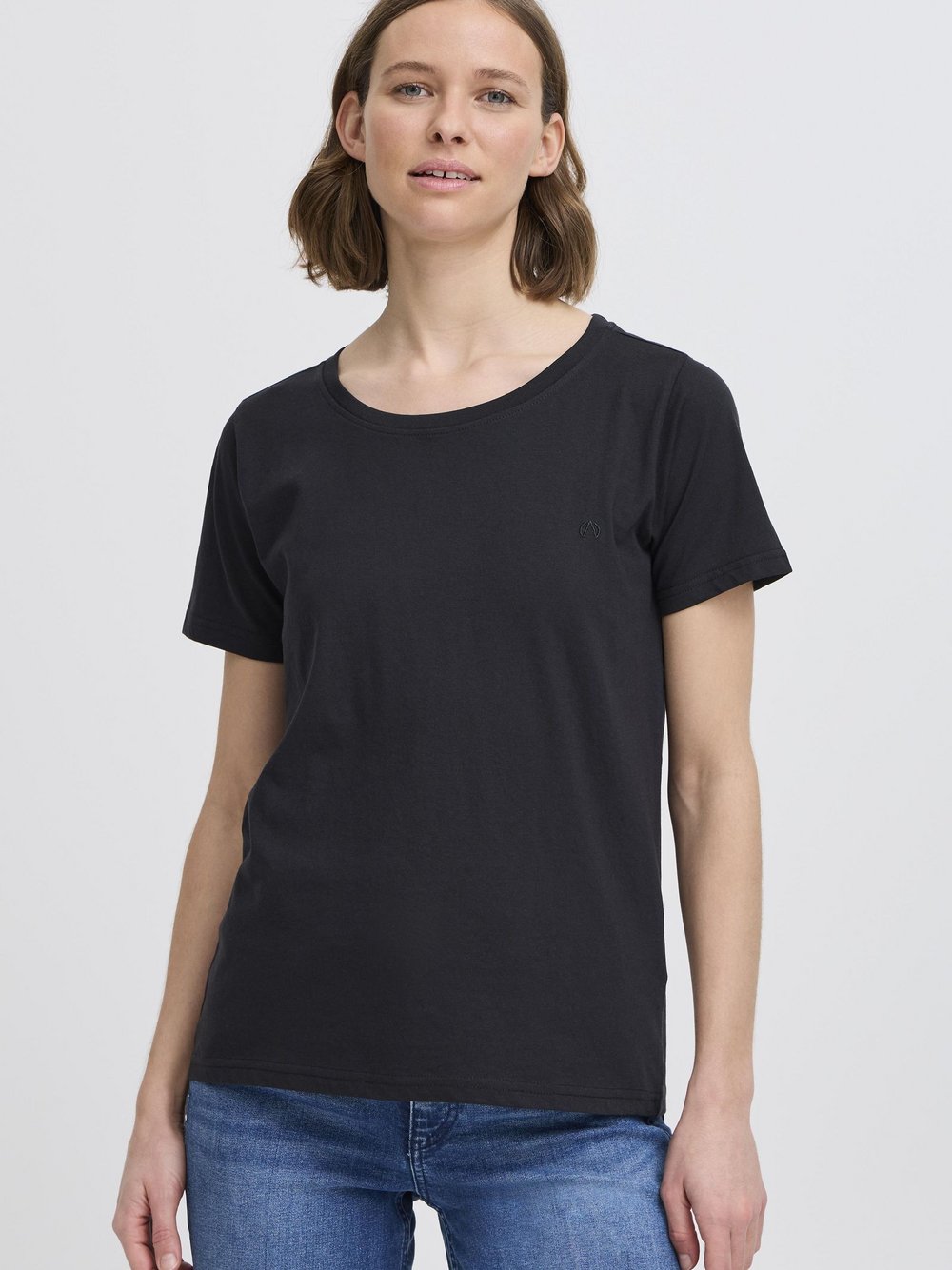 Thumbnail - North Bend Rundhalsshirt Damen Baumwolle schwarz, 38