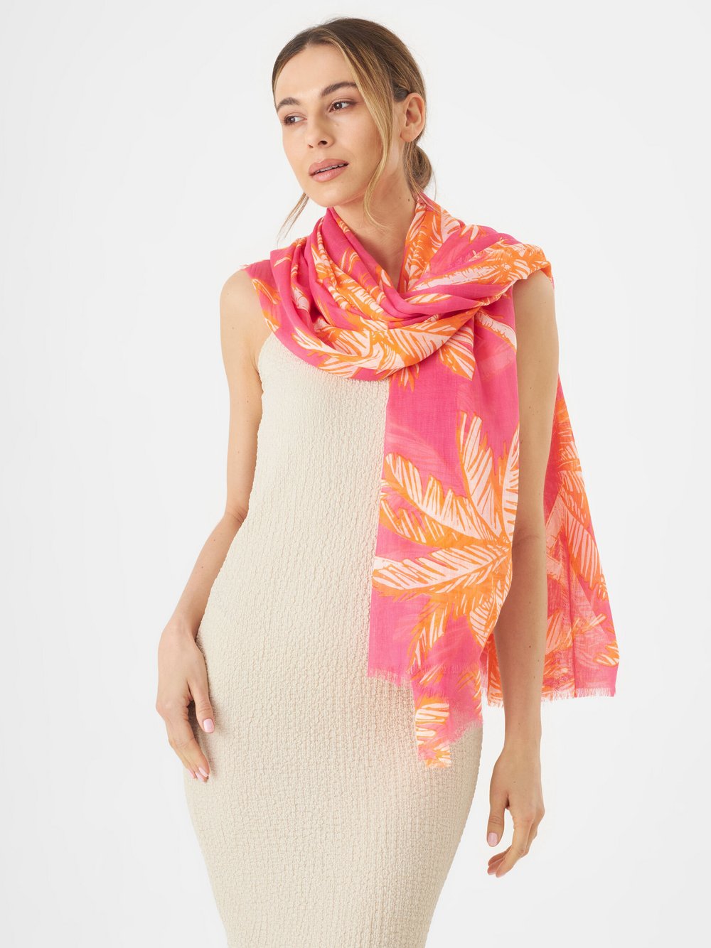 Thumbnail - Codello Schal Damen Viskose pink gemustert, ONE SIZE