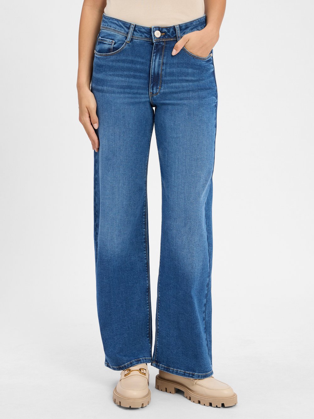 Betty & Co Wide Fit Jeans Damen Baumwolle blau, 40