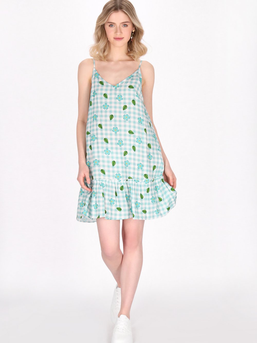 Thumbnail - MyMo Kleid Damen Viskose blau bedruckt, L