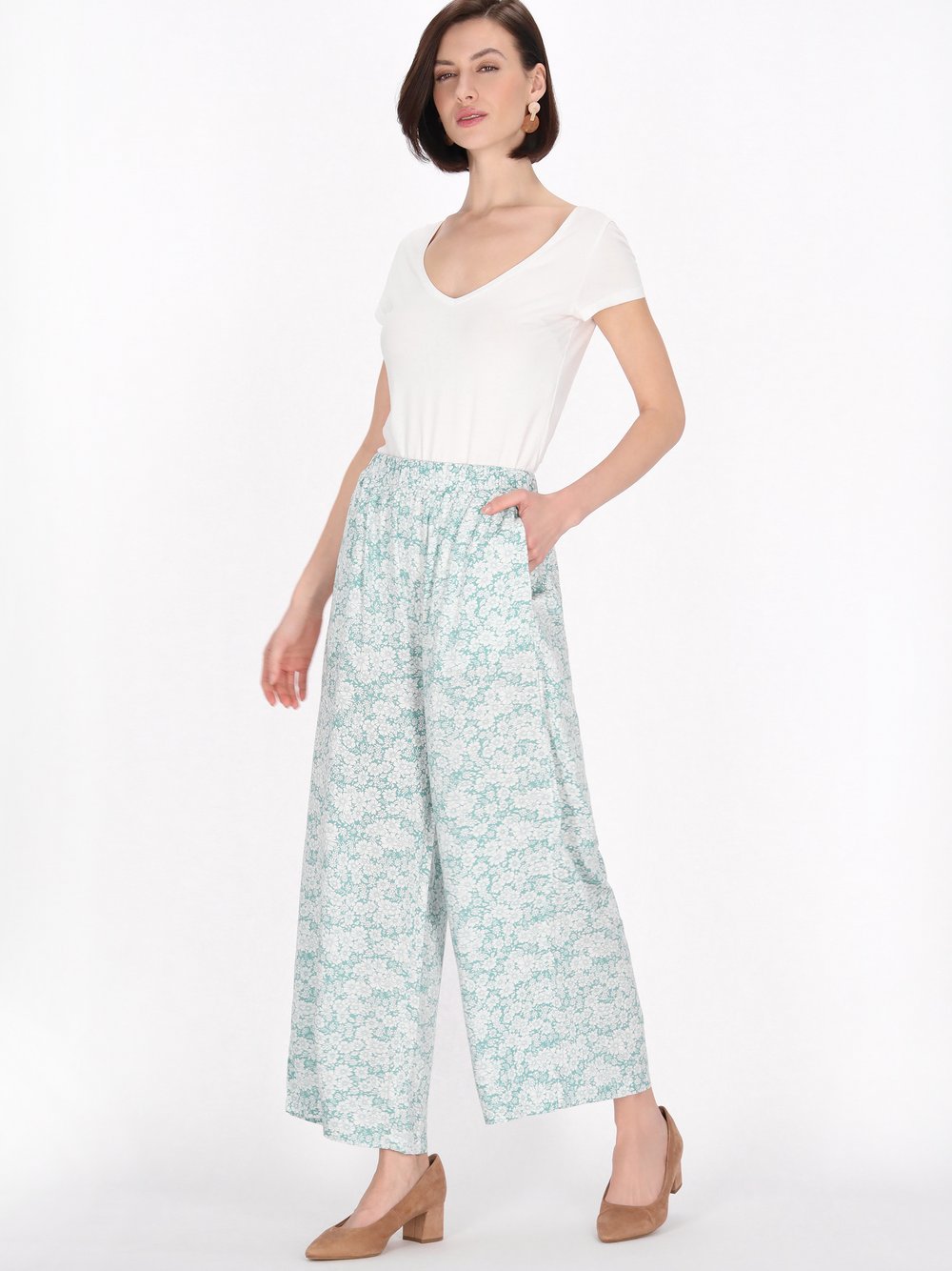 Thumbnail - Usha Hose Damen Viskose grün bedruckt, XL