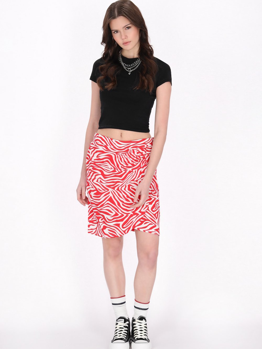 Thumbnail - MyMo Rock Damen Viskose weiß gemustert, XS