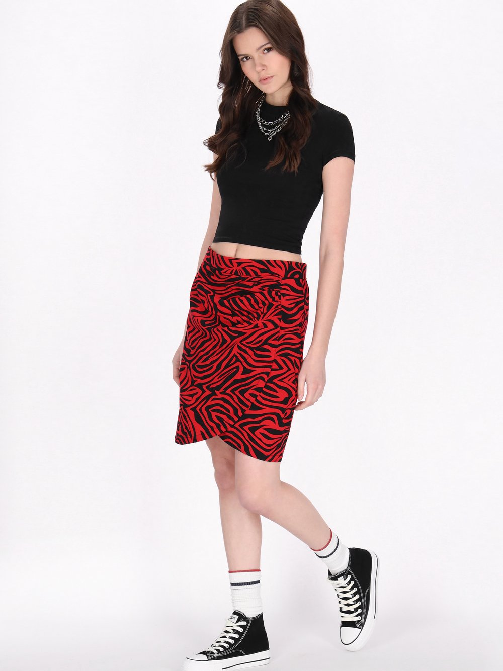 Thumbnail - MyMo Rock Damen Viskose schwarz gemustert, XL