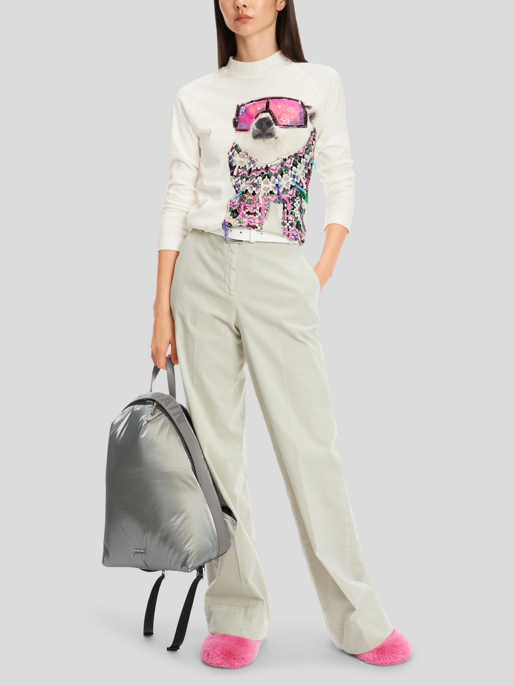 Thumbnail - Marc Cain T-Shirt Damen Baumwolle weiß gemustert, 42