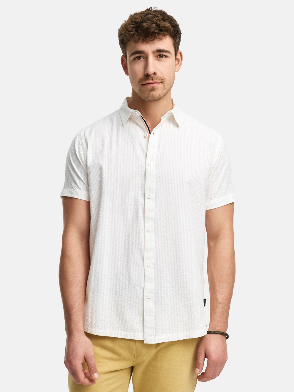Indicode Hemd Kurzarm Herren Regular Fit Baumwolle weiß gestreift, XL