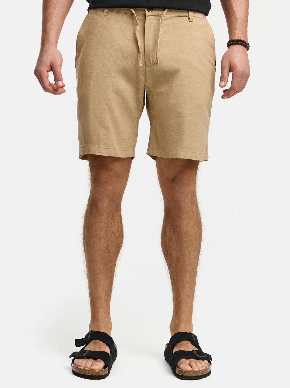Indicode Shorts Leinen Herren Baumwolle braun meliert, L