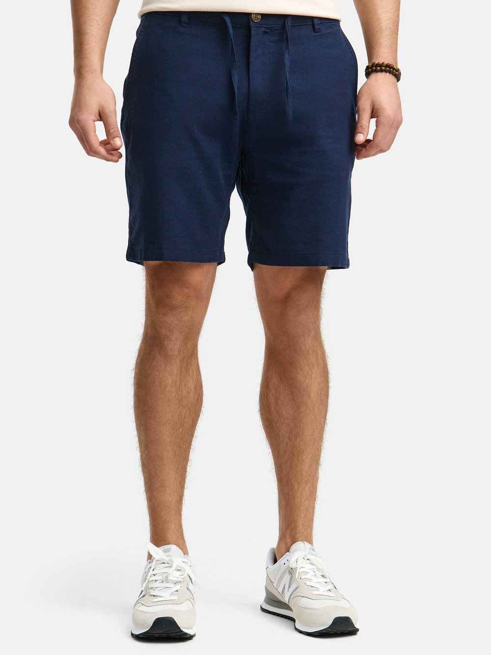 Indicode Shorts Leinen Herren Baumwolle blau meliert, XXL