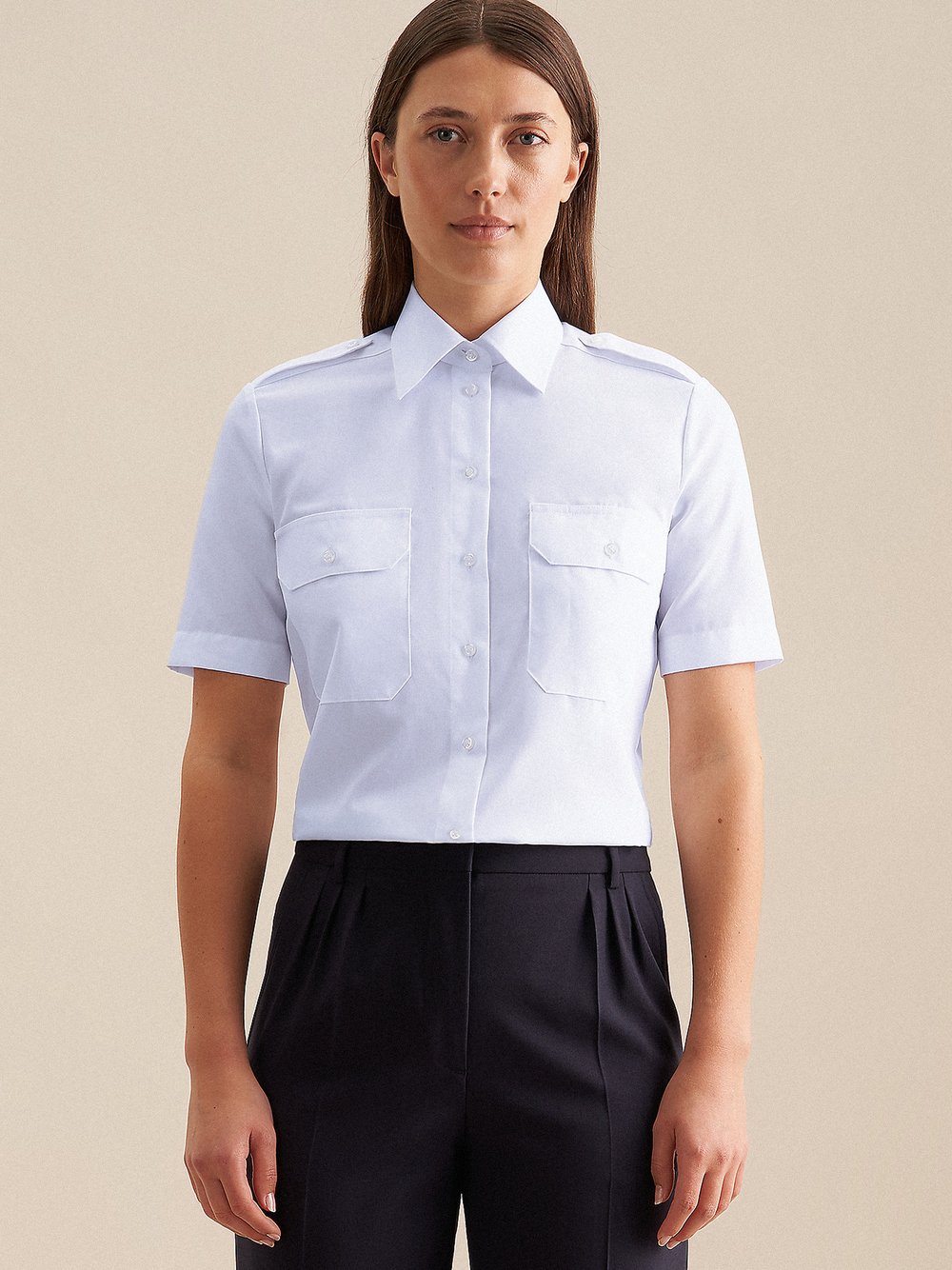 Seidensticker Hemdbluse Damen Baumwolle blau, 40