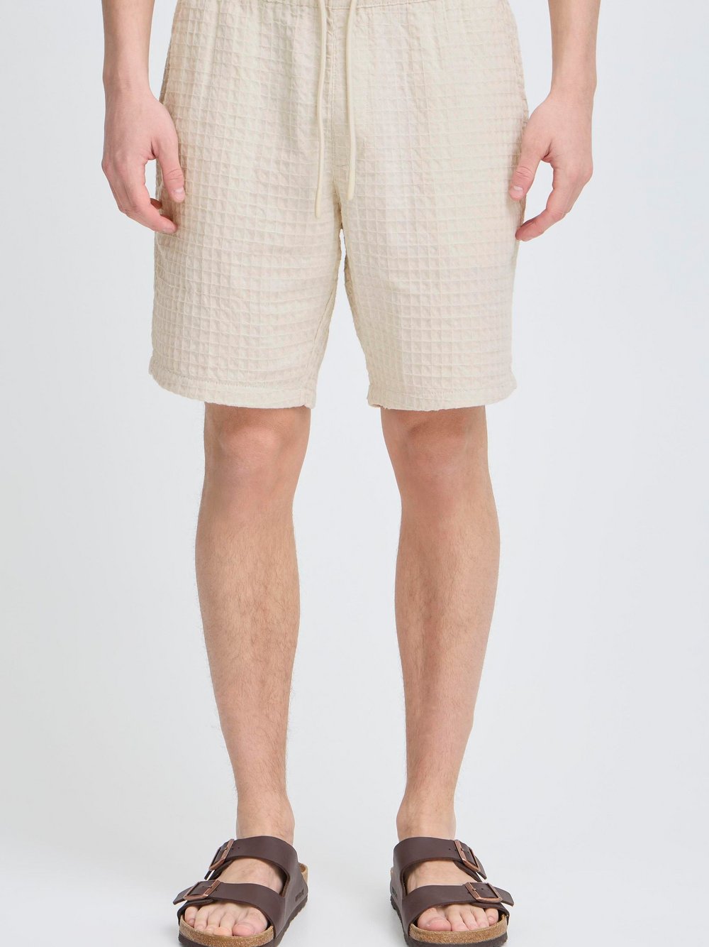 Thumbnail - Kronstadt Chinoshorts Herren Baumwolle beige strukturiert, L
