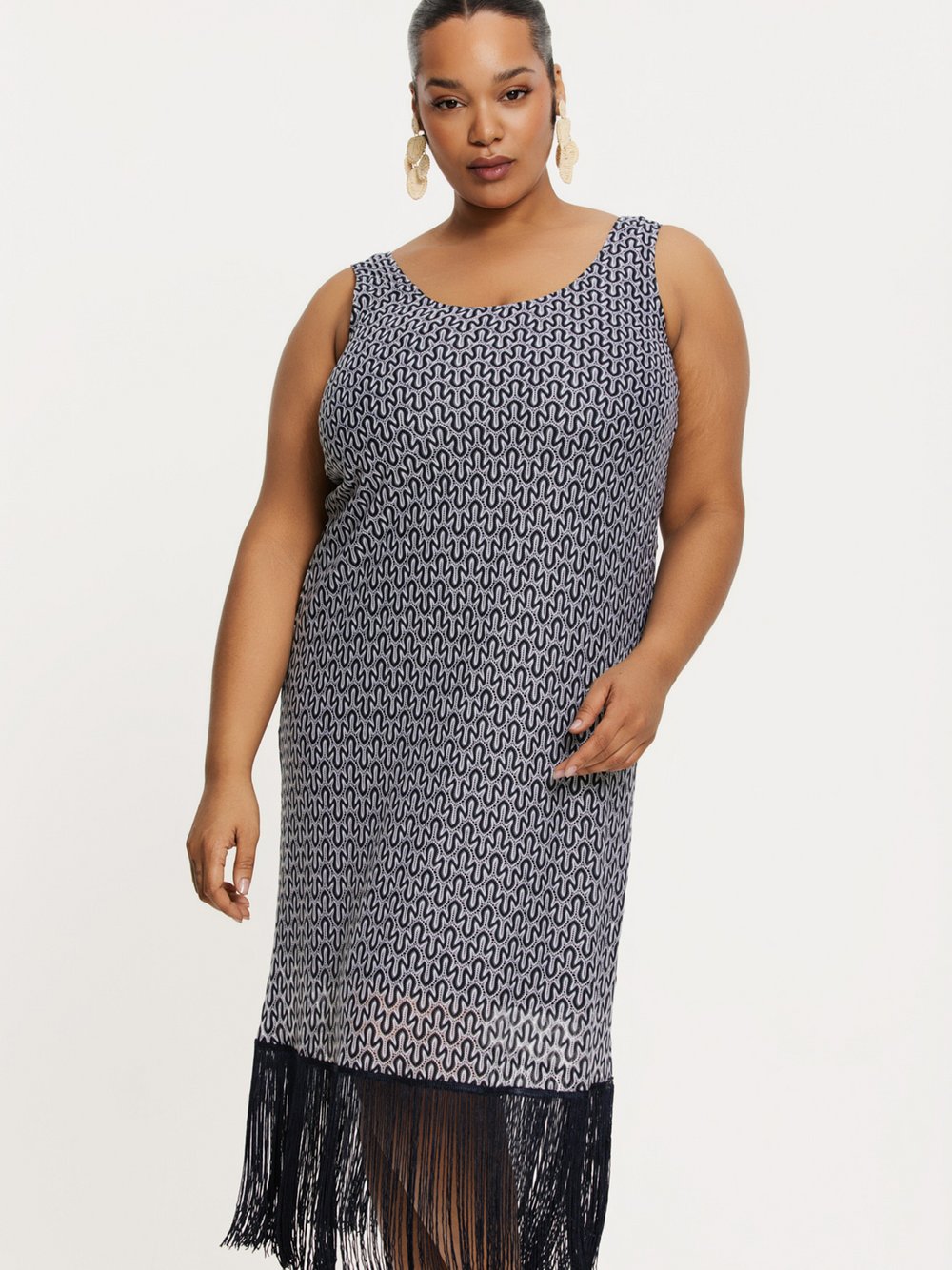 YOEK Kleid Damen blau bedruckt, 38-40