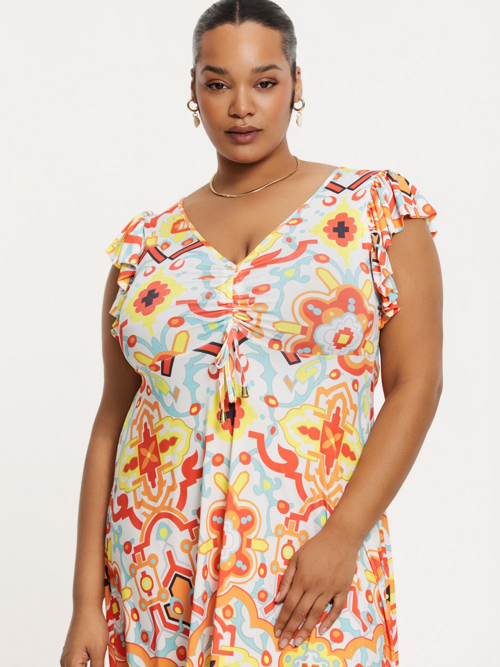YOEK Kleid Damen mehrfarbig bedruckt, 50-52