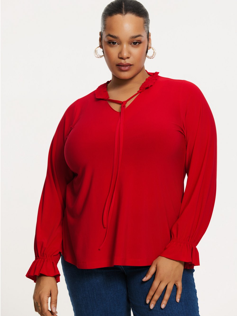 YOEK Tunika Damen rot, 54-56