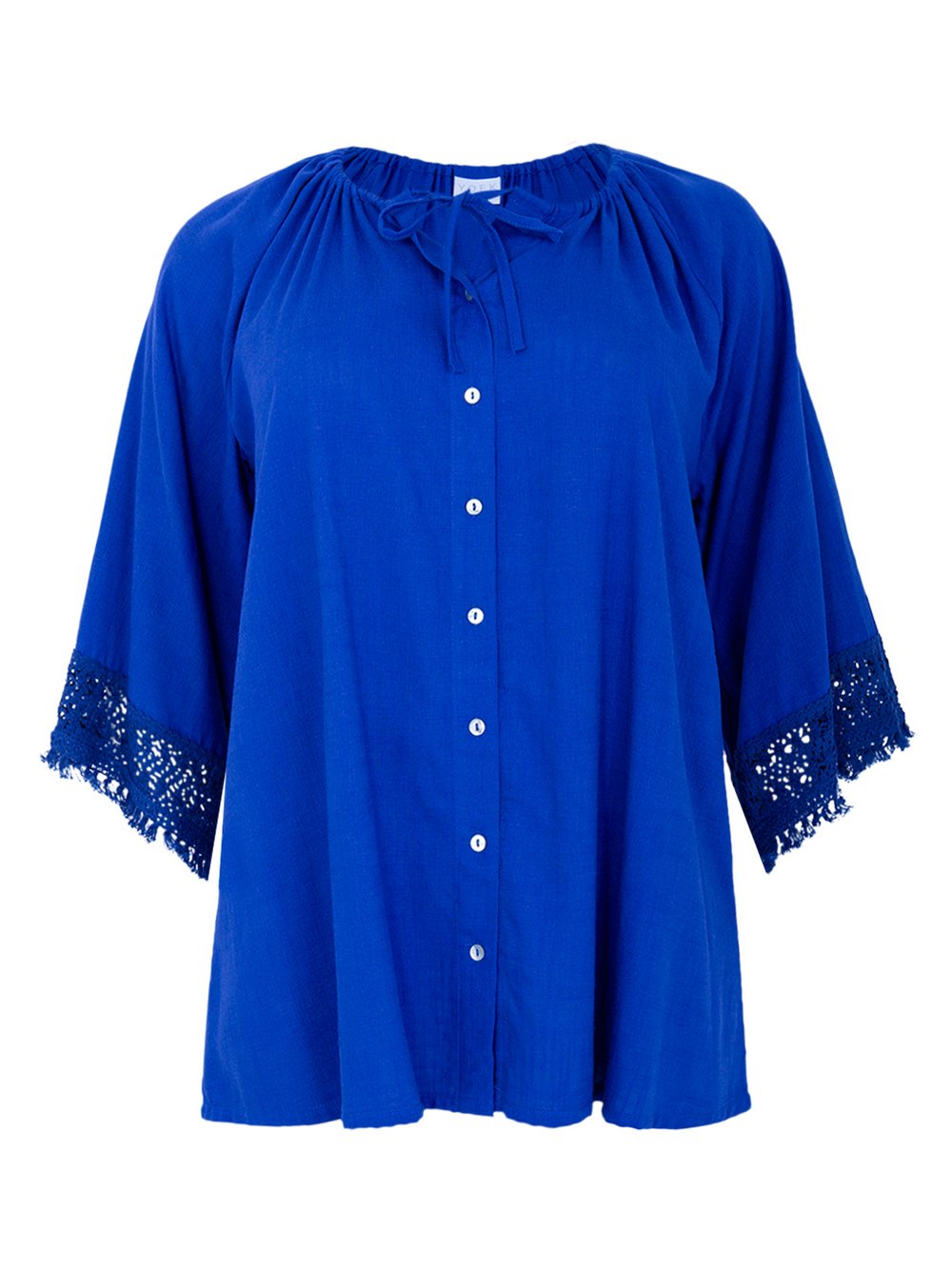 YOEK Bluse Damen Viskose blau, 54-56