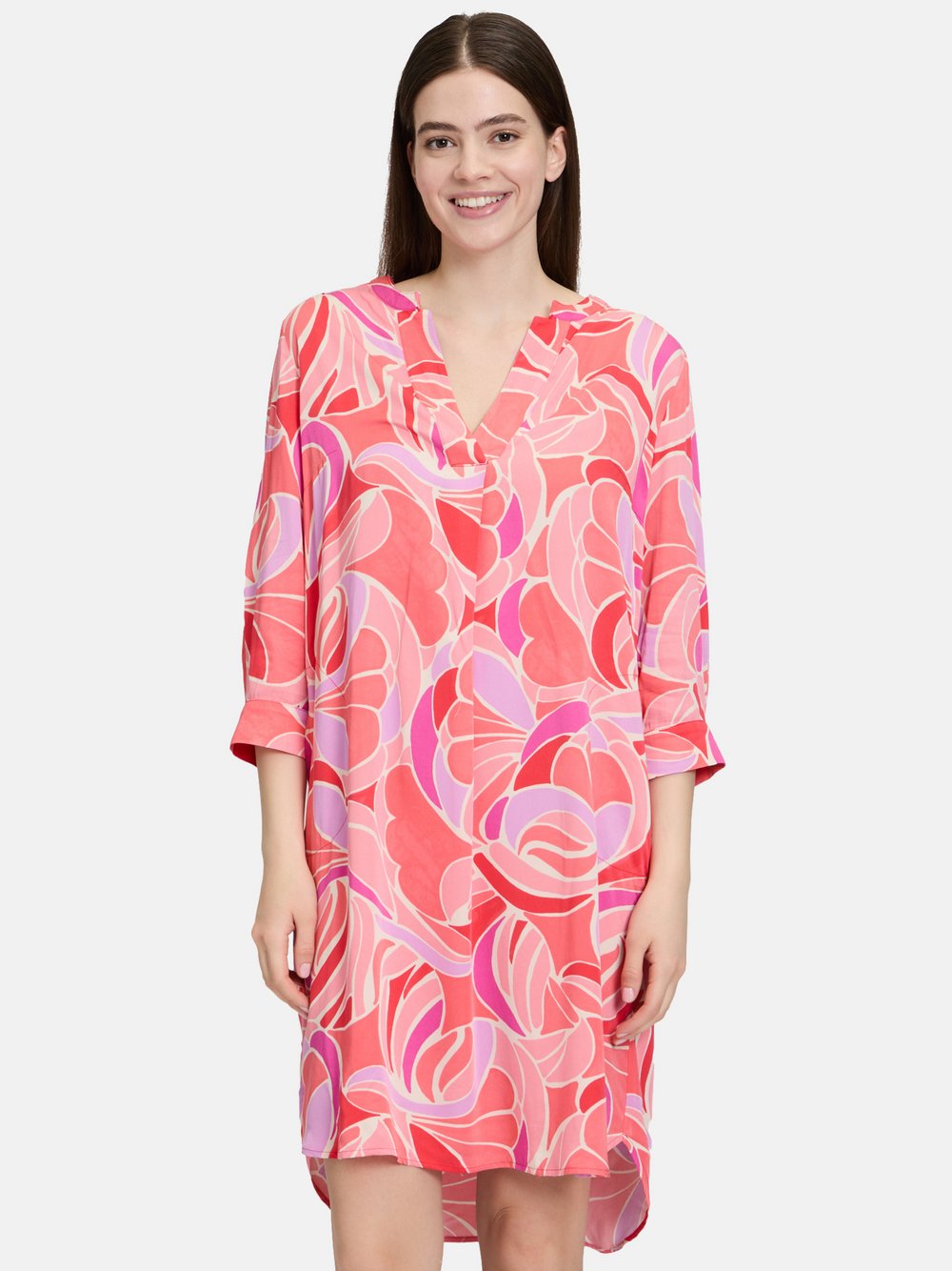 Betty Barclay Blusenkleid Damen Viskose rot bedruckt, 38