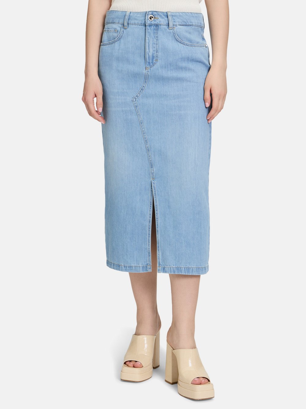 Thumbnail - Cartoon Jeansrock Damen Baumwolle blau, 42