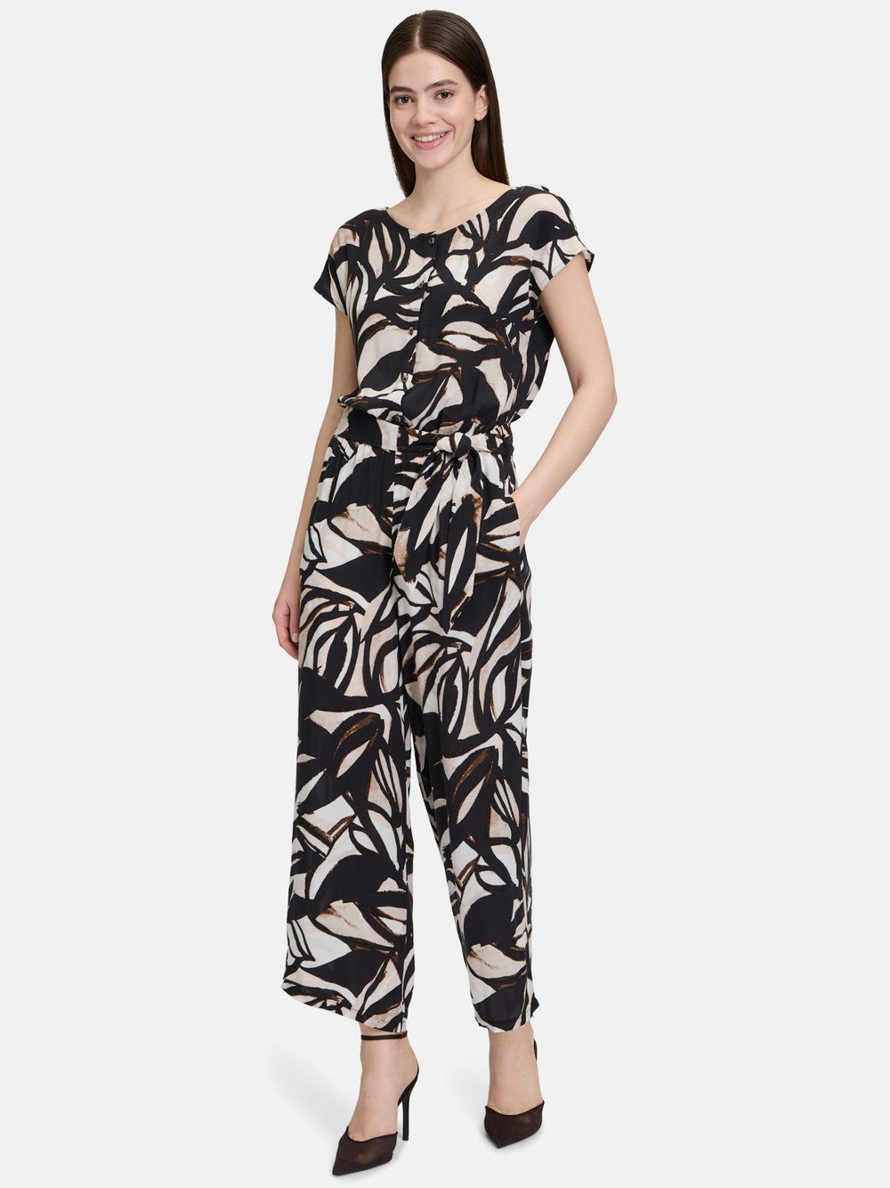 Betty & Co Jumpsuit Damen Viskose schwarz gemustert, 36