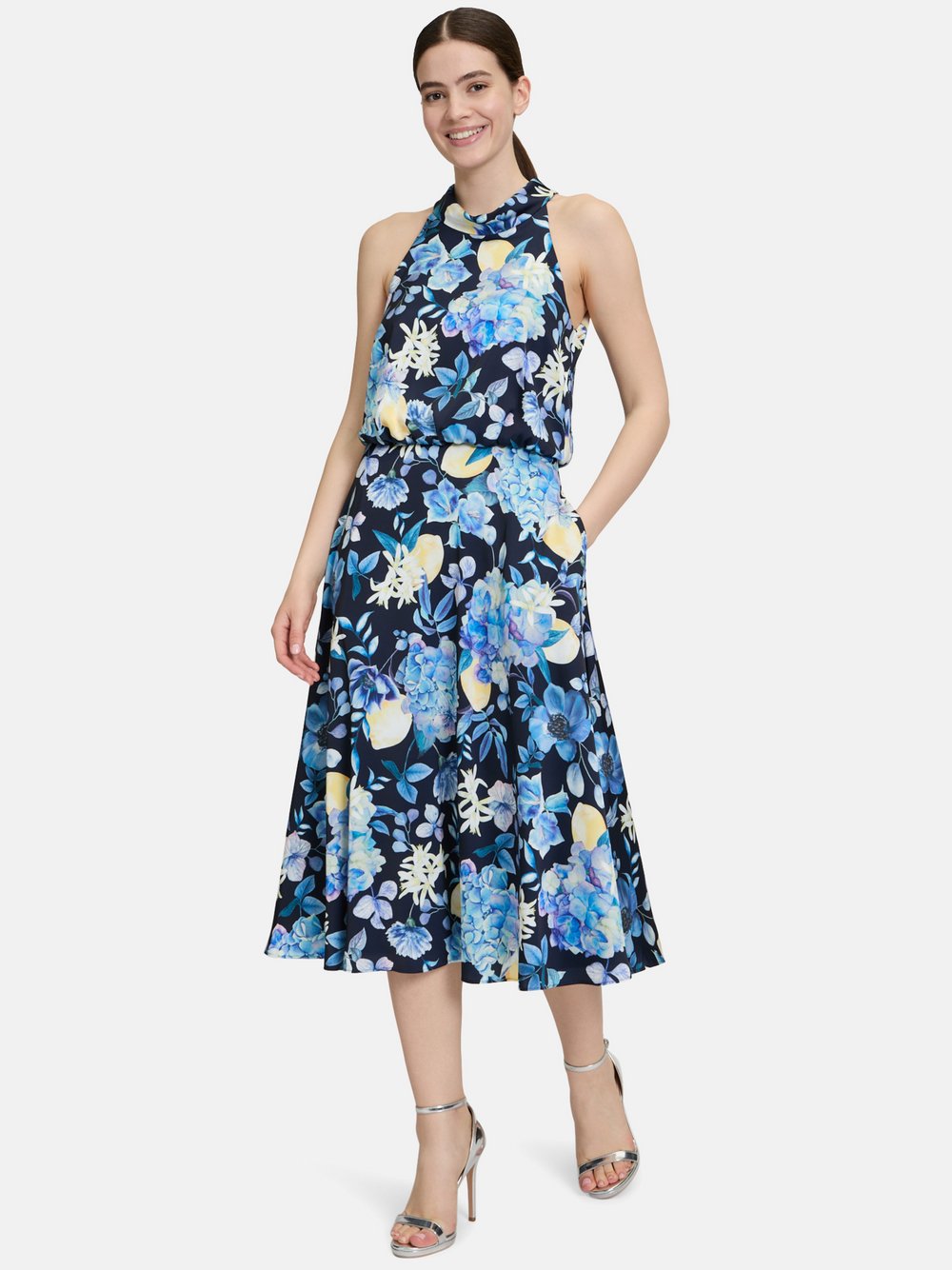 Vera Mont Cocktailkleid Damen blau gemustert, 42
