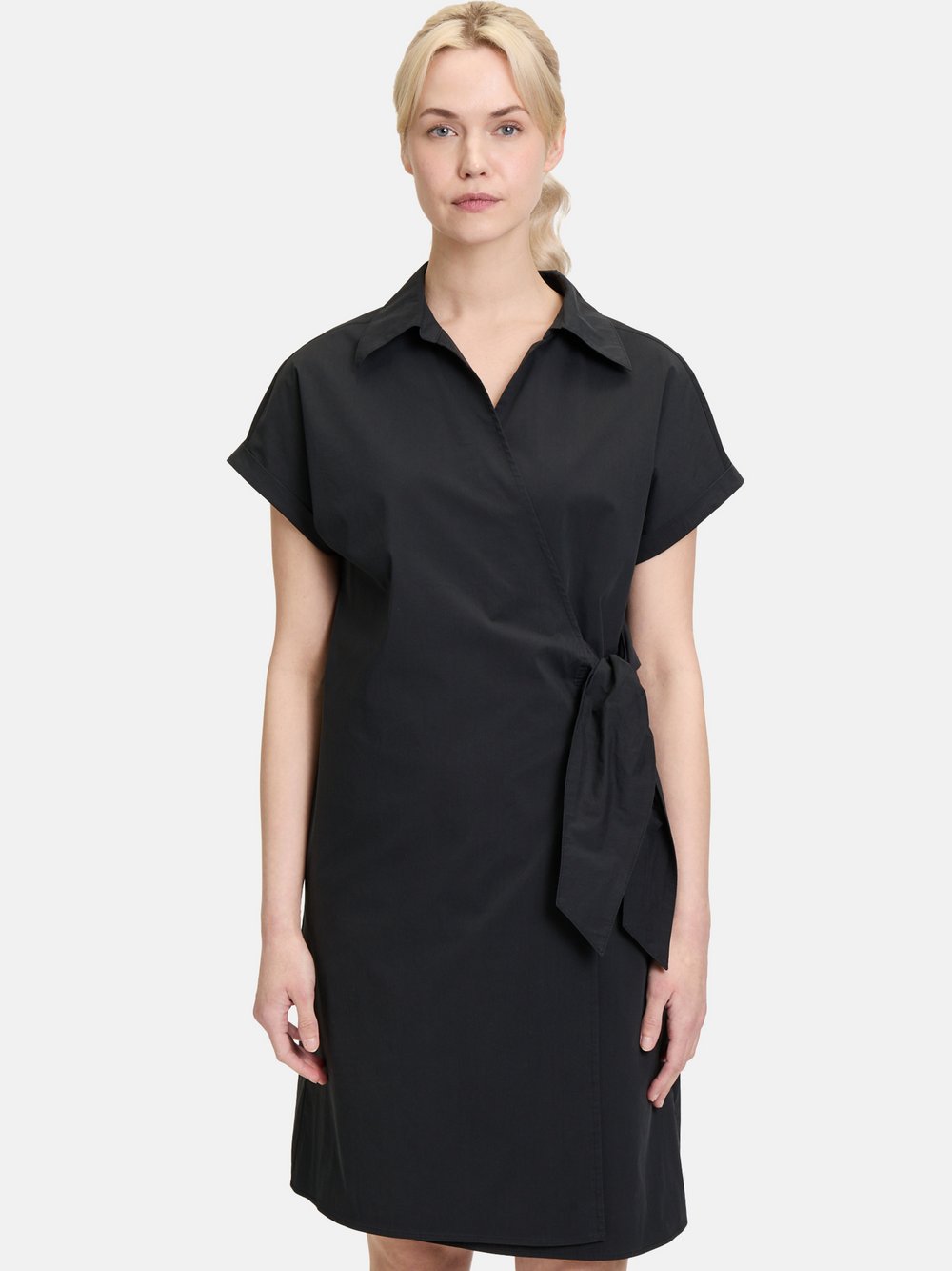 Cartoon Wickelkleid Damen Baumwolle schwarz, 36