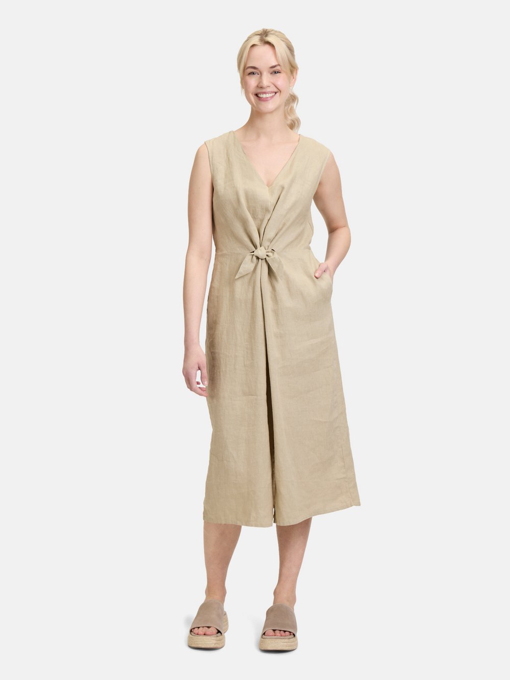 Cartoon Leinenkleid Damen mehrfarbig, 44
