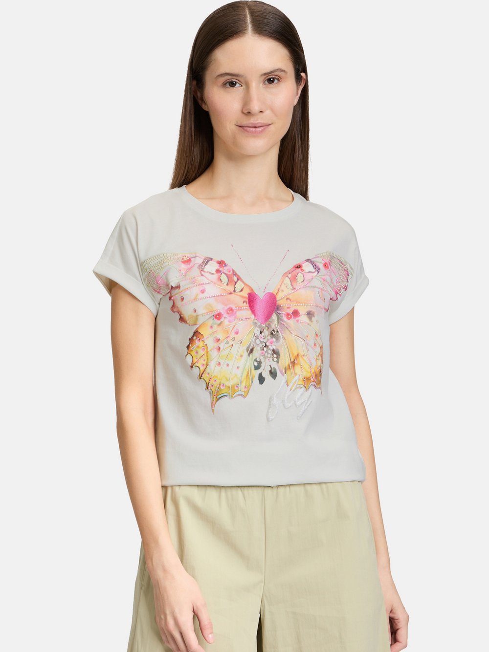 Cartoon Printshirt Damen Baumwolle mehrfarbig bedruckt, 34