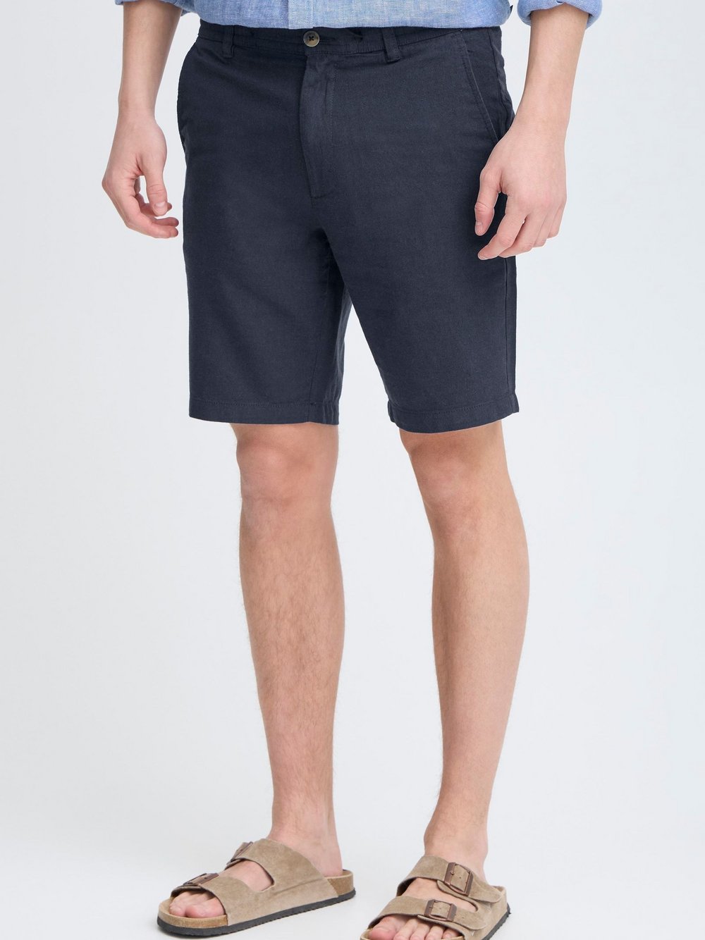 Thumbnail - Kronstadt Chinoshorts Herren Baumwolle blau meliert, S