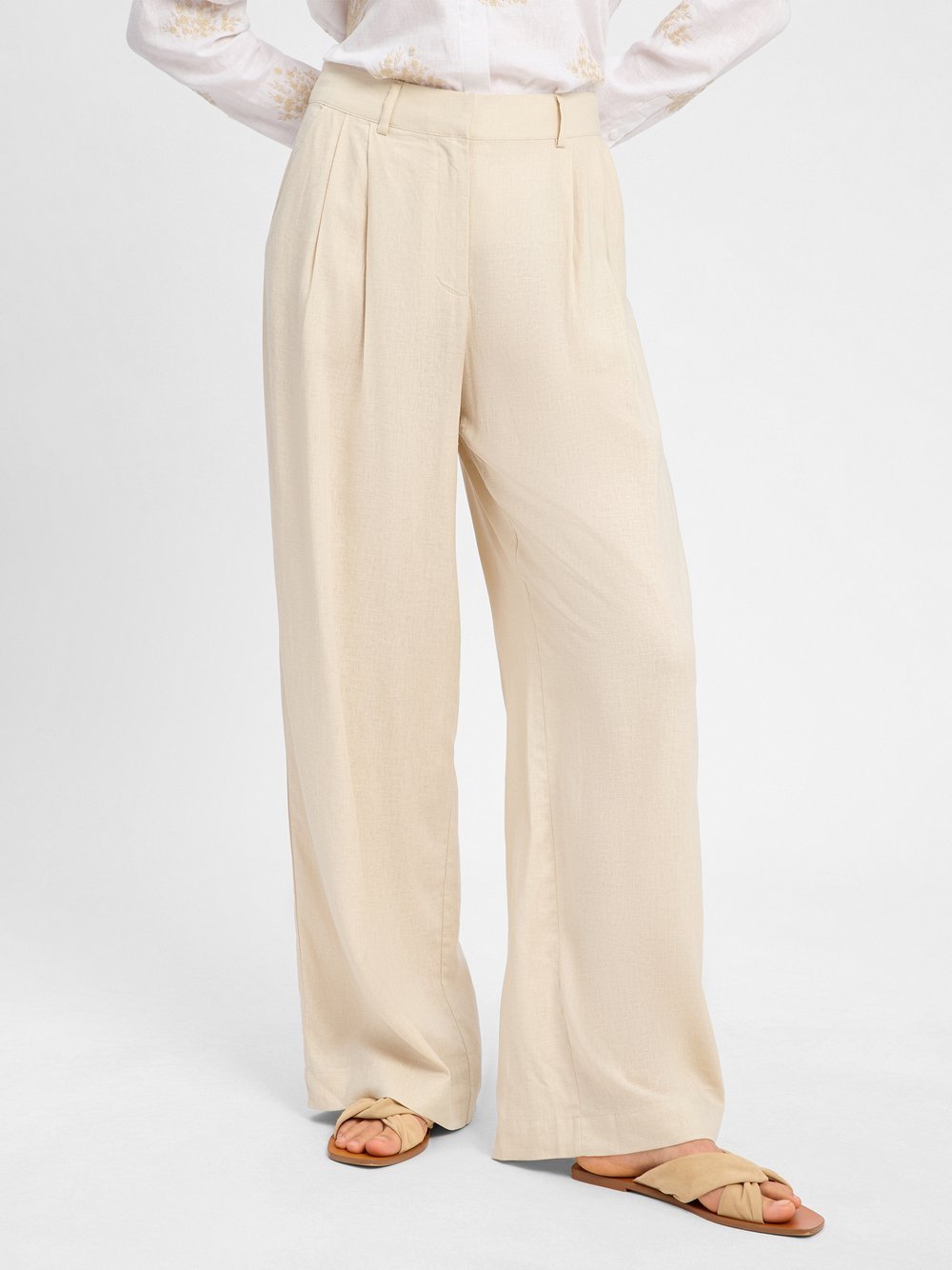 Msch Copenhagen Stoffhose Damen Leinen beige, L