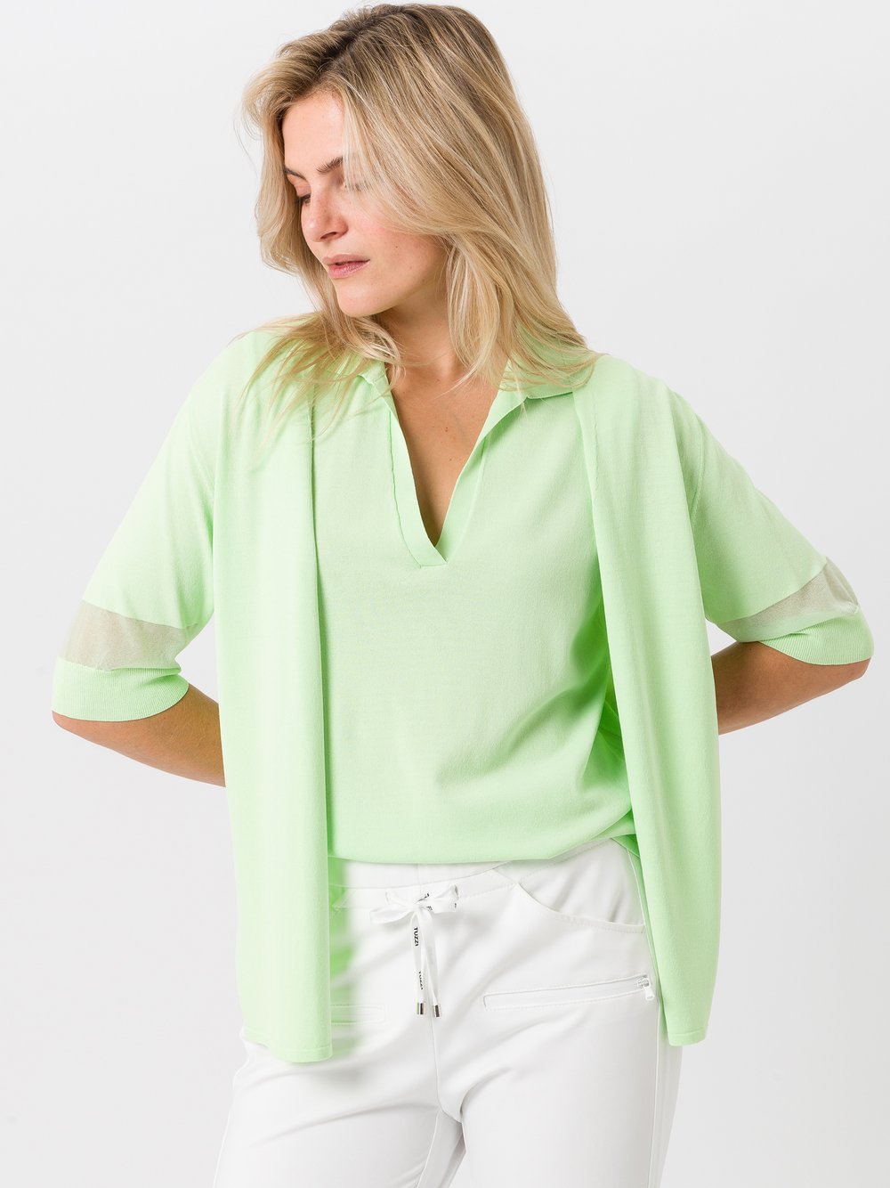 Thumbnail - TUZZI Cardigan Damen Viskose grün, 46