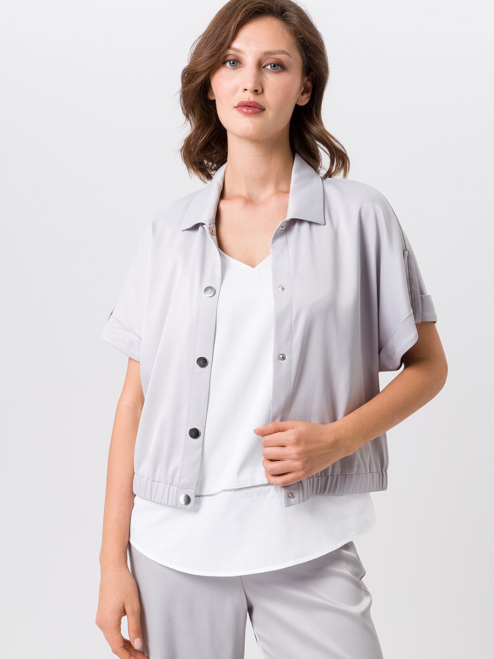 TUZZI Blusenshirt Damen Viskose grau, 42
