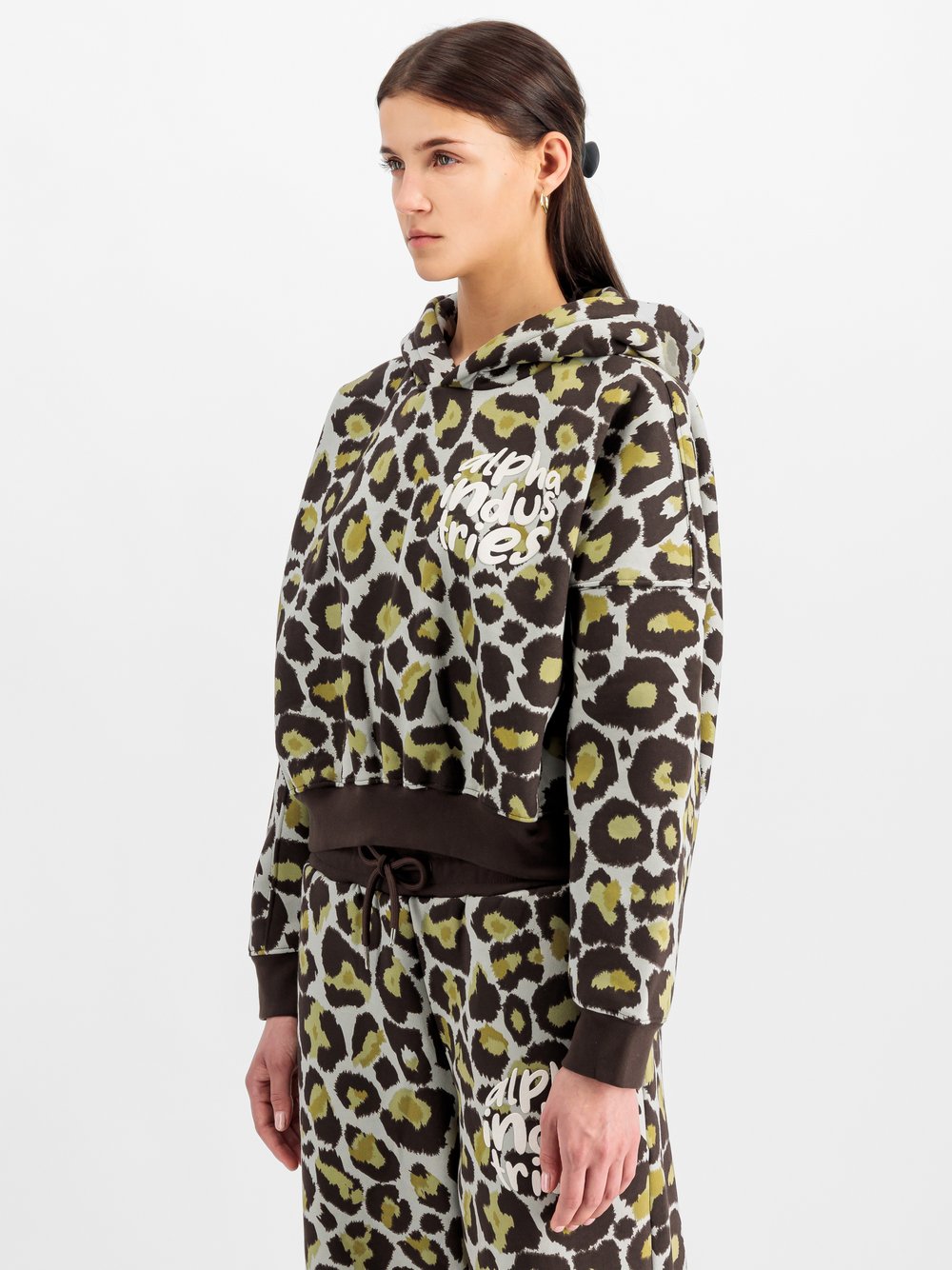 Alpha Industries Kapuzensweatshirt Damen Baumwolle mehrfarbig gemustert, L