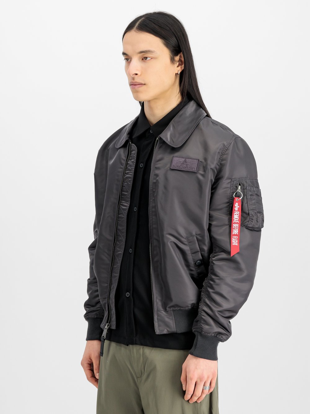 Alpha Industries Bomberjacke Herren grau gemustert, XXXL