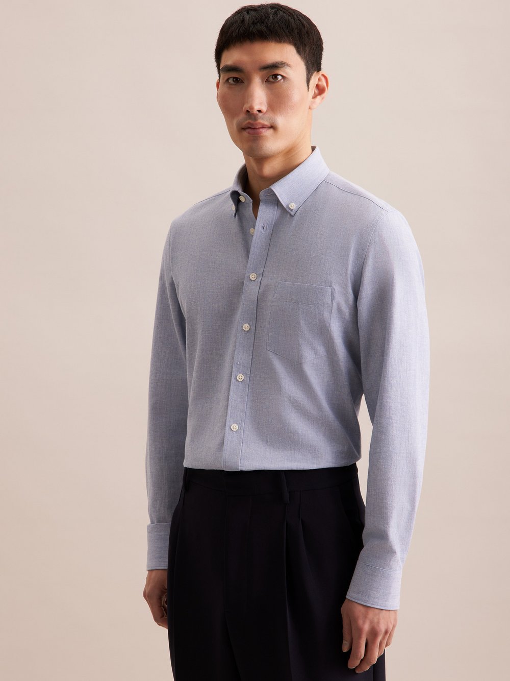 Seidensticker Casual Hemd Herren Slim Fit Baumwolle blau, 41