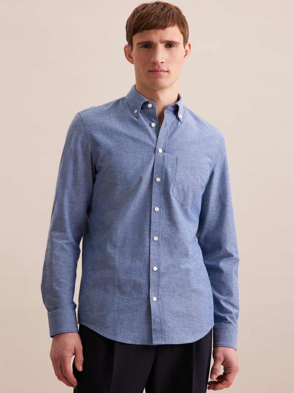 Thumbnail - Seidensticker Casual Hemd Herren Slim Fit Baumwolle blau, 42