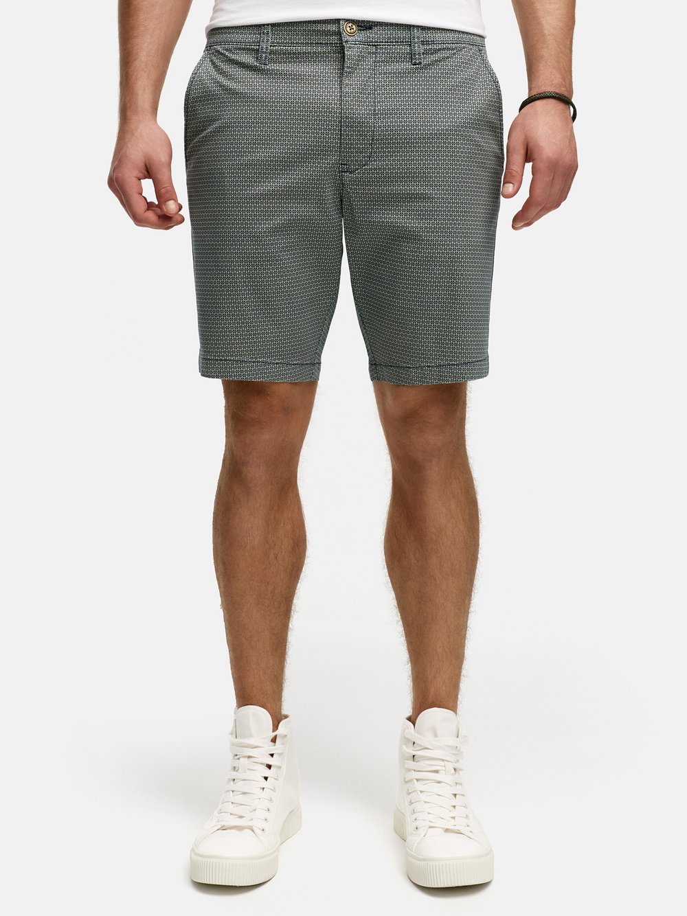 Indicode Shorts Chino Herren Baumwolle blau bedruckt, S