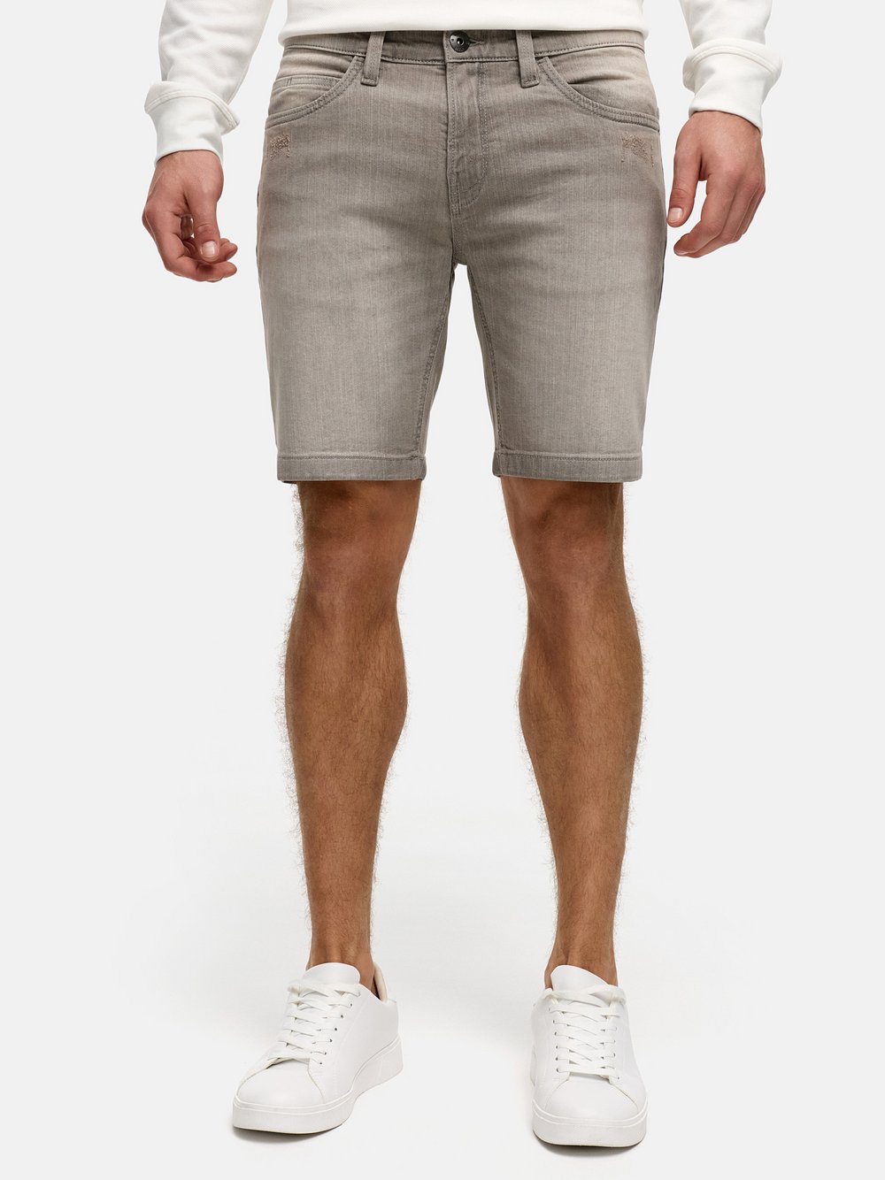 Indicode Shorts Jeans Herren Baumwolle grau, S