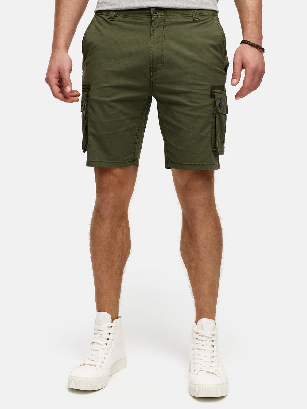 Indicode Shorts Cargo Herren Baumwolle grün, XL