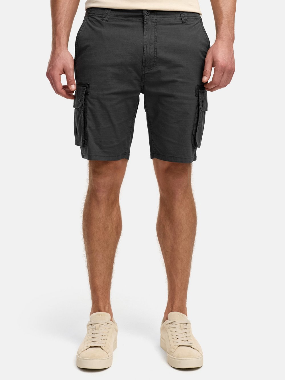 Indicode Shorts Cargo Herren Baumwolle grau, XXL