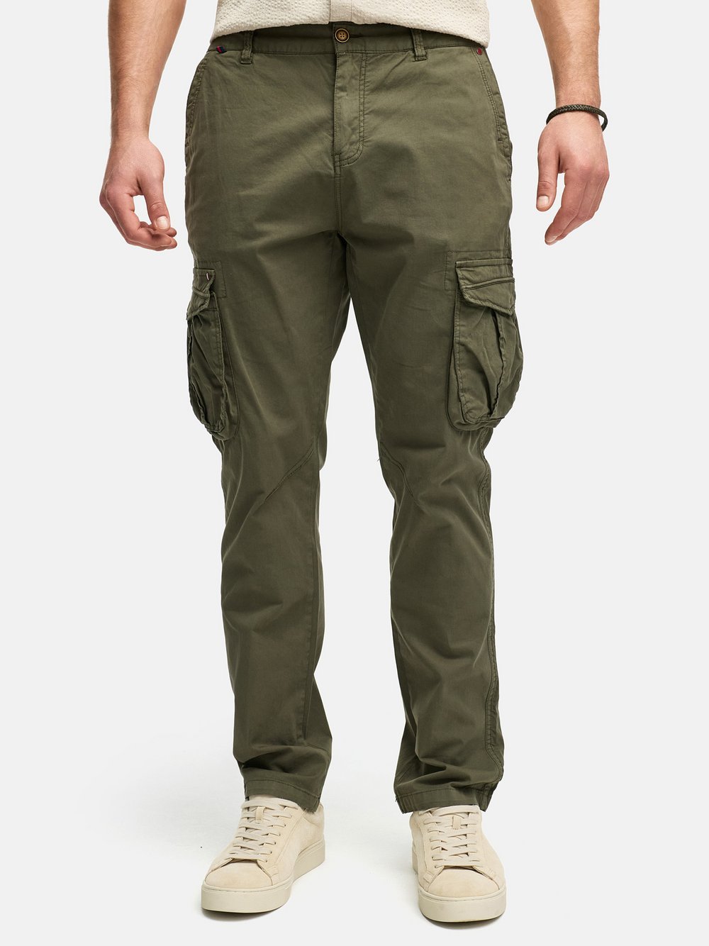 Indicode Cargohose Herren Baumwolle grün, L